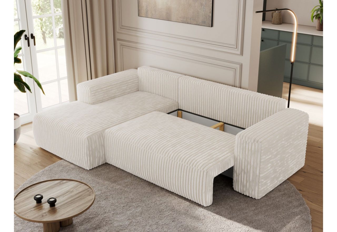 Narożnik TRENTINO L - strona lewa - beżowy, sztruks