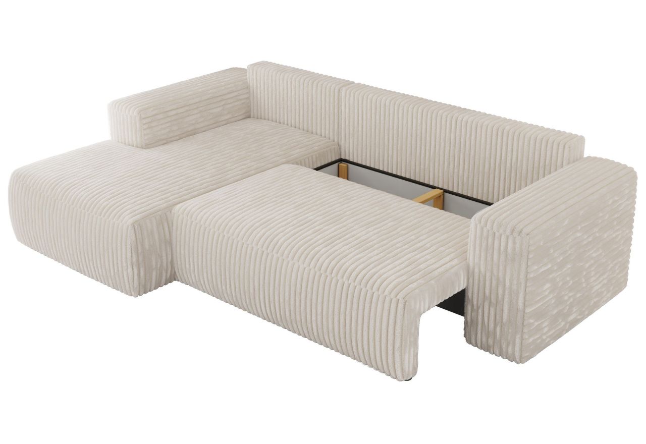 Narożnik TRENTINO L - strona lewa - beżowy, sztruks