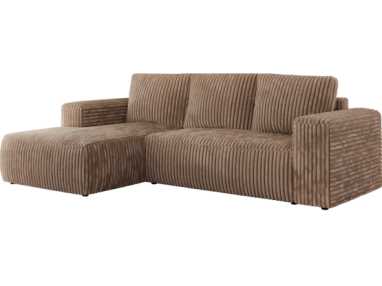 Narożnik TRENTINO L - strona lewa - brązowy, sztruks