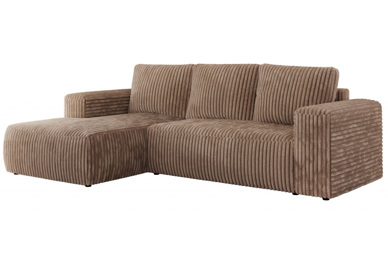 Narożnik TRENTINO L - strona lewa - brązowy, sztruks