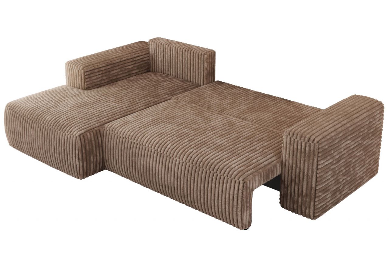 Narożnik TRENTINO L - strona lewa - brązowy, sztruks