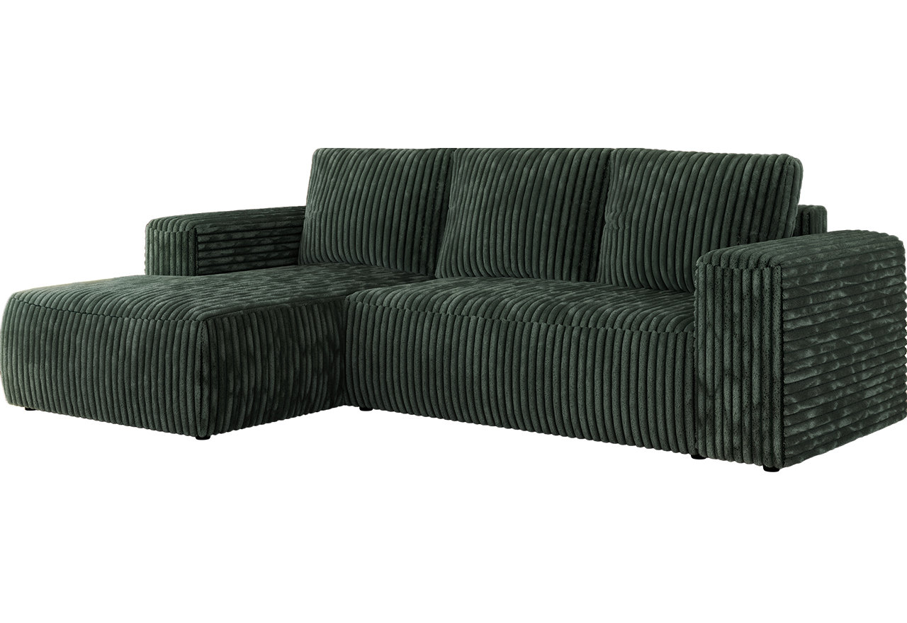 Narożnik TRENTINO L - strona lewa - zielony, sztruks