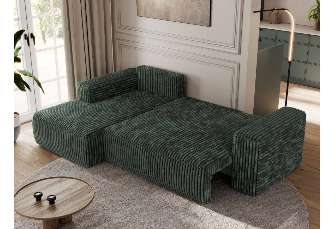 Narożnik TRENTINO L - strona lewa - zielony, sztruks