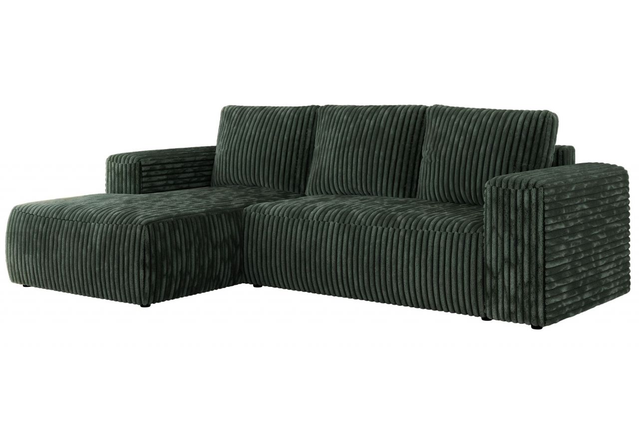 Narożnik TRENTINO L - strona lewa - zielony, sztruks