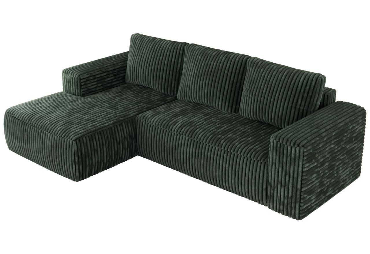 Narożnik TRENTINO L - strona lewa - zielony, sztruks