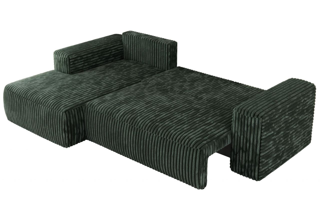 Narożnik TRENTINO L - strona lewa - zielony, sztruks