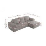 Narożnik TRENTINO L - strona lewa - jasnoszary, sztruks