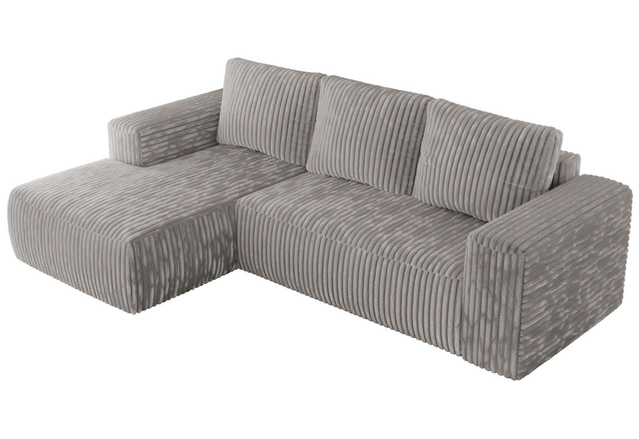 Narożnik TRENTINO L - strona lewa - jasnoszary, sztruks