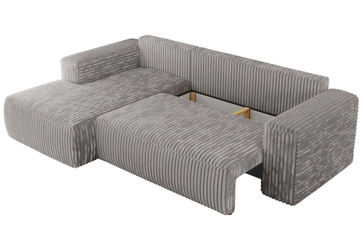 Narożnik TRENTINO L - strona lewa - jasnoszary, sztruks