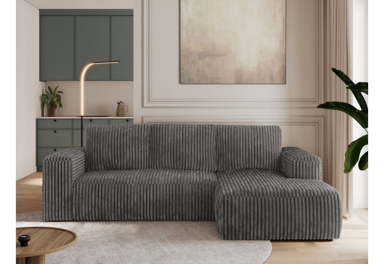 Narożnik TRENTINO L - strona lewa - szary, sztruks