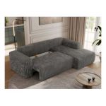 Narożnik TRENTINO L - strona lewa - szary, sztruks