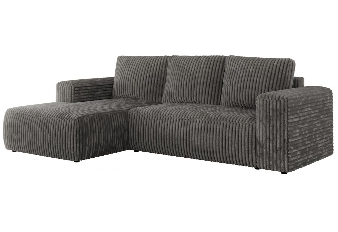 Narożnik TRENTINO L - strona lewa - szary, sztruks