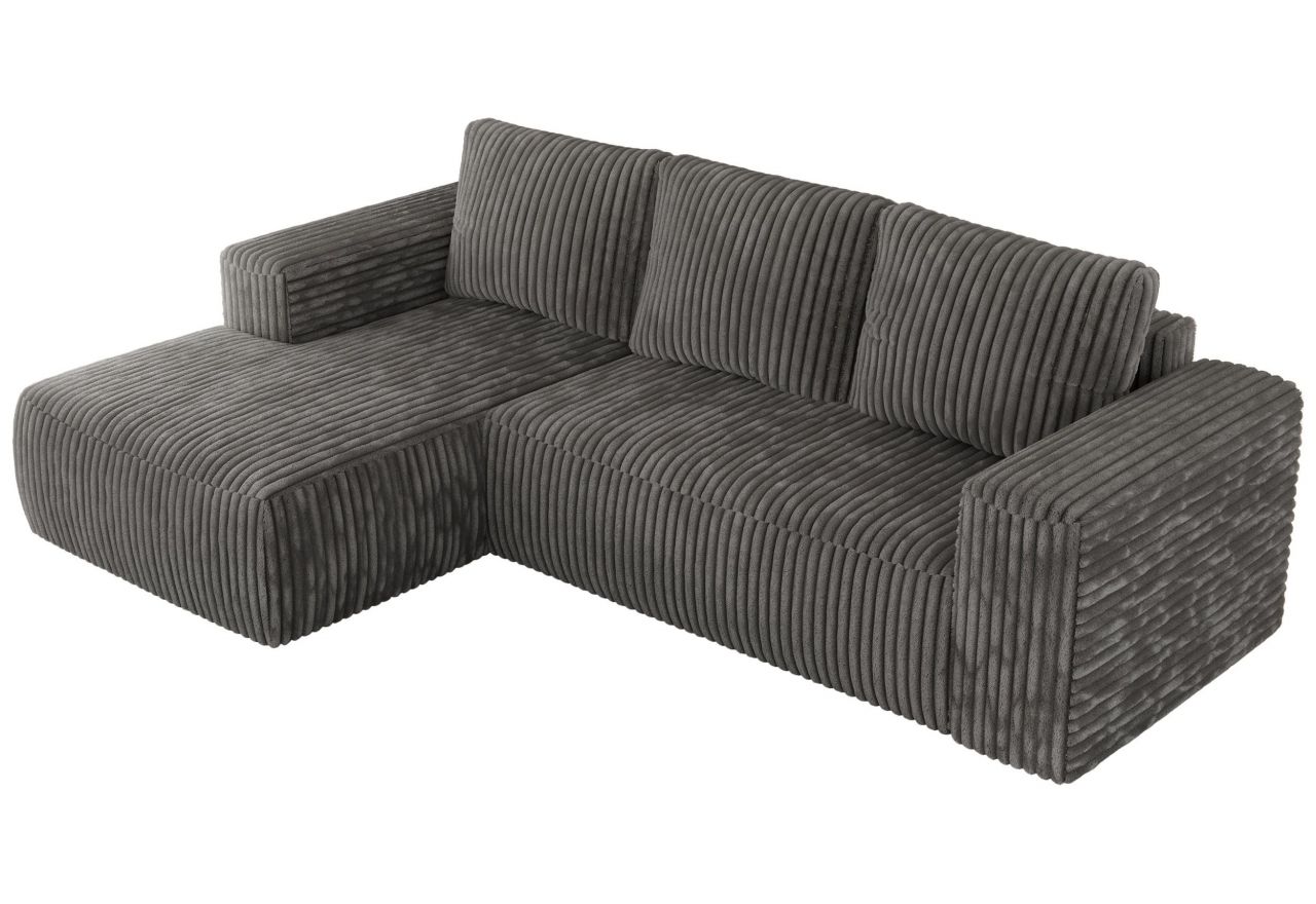 Narożnik TRENTINO L - strona lewa - szary, sztruks