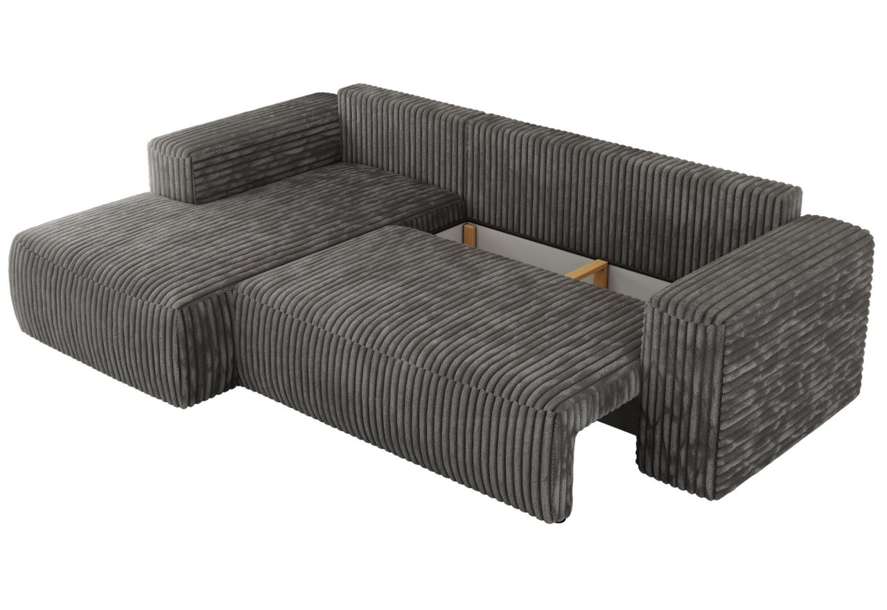 Narożnik TRENTINO L - strona lewa - szary, sztruks