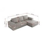 Narożnik TRENTINO L - strona prawa - jasnoszary, struktura