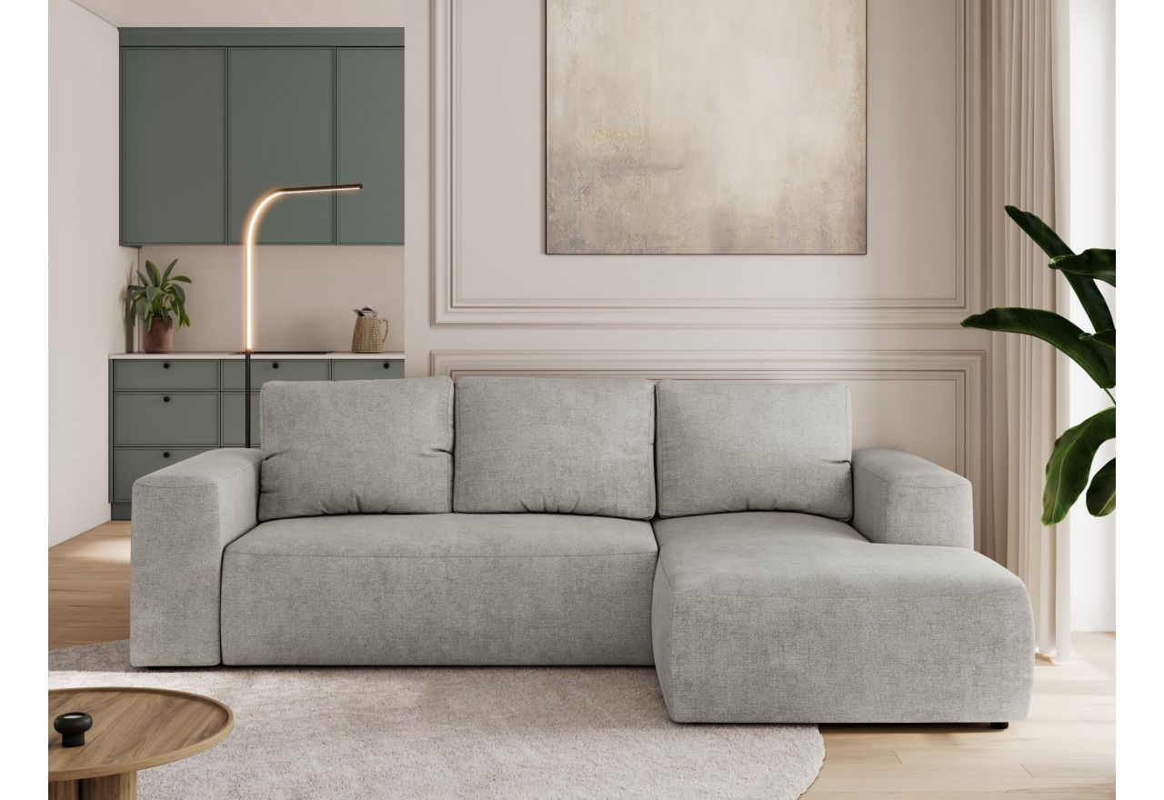 Narożnik TRENTINO L - strona prawa - jasnoszary, struktura