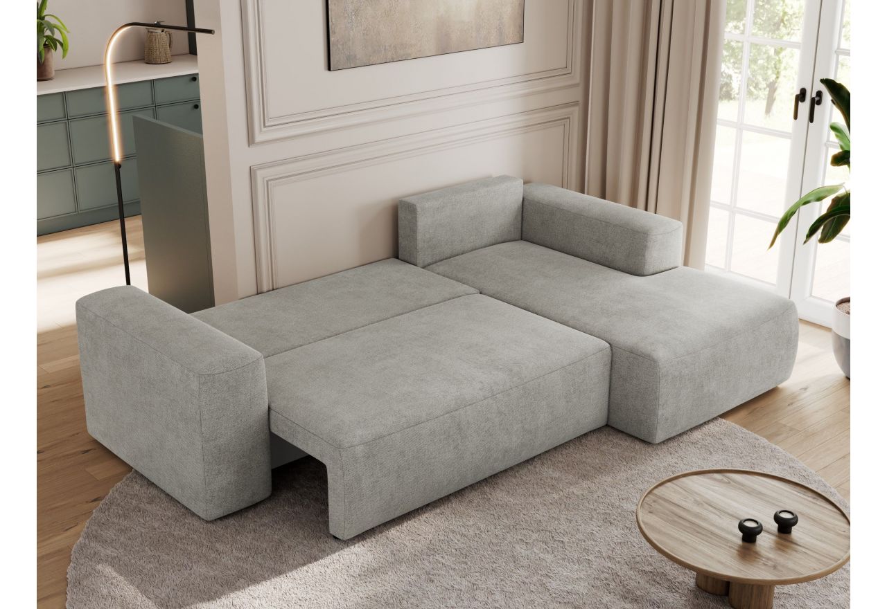 Narożnik TRENTINO L - strona prawa - jasnoszary, struktura