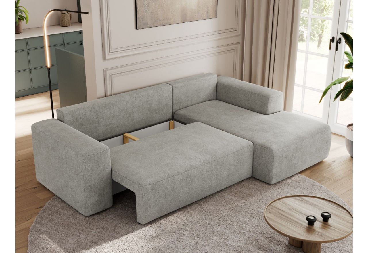 Narożnik TRENTINO L - strona prawa - jasnoszary, struktura