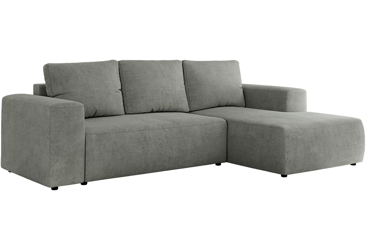 Narożnik TRENTINO L - strona prawa - szary, struktura