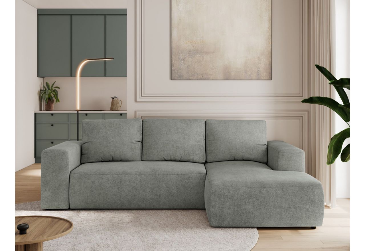 Narożnik TRENTINO L - strona prawa - szary, struktura