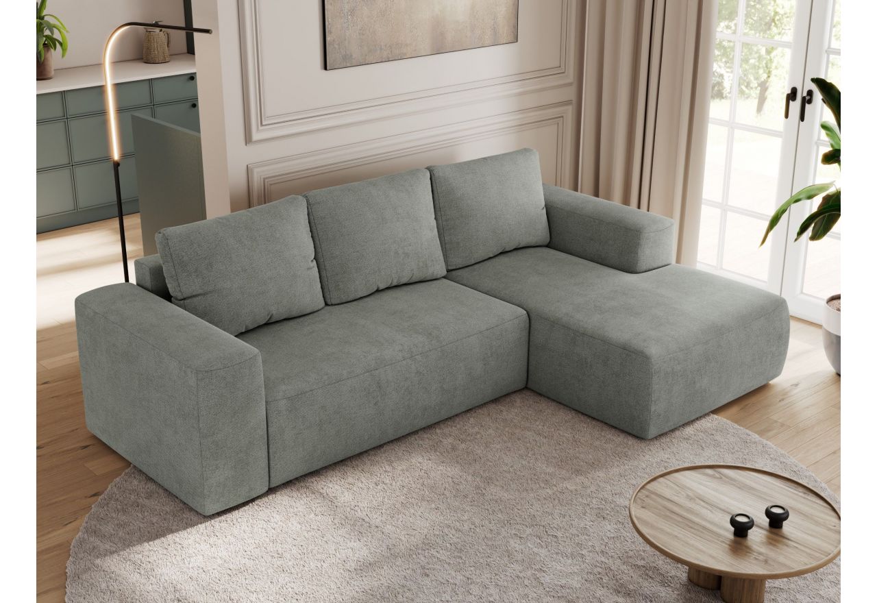 Narożnik TRENTINO L - strona prawa - szary, struktura