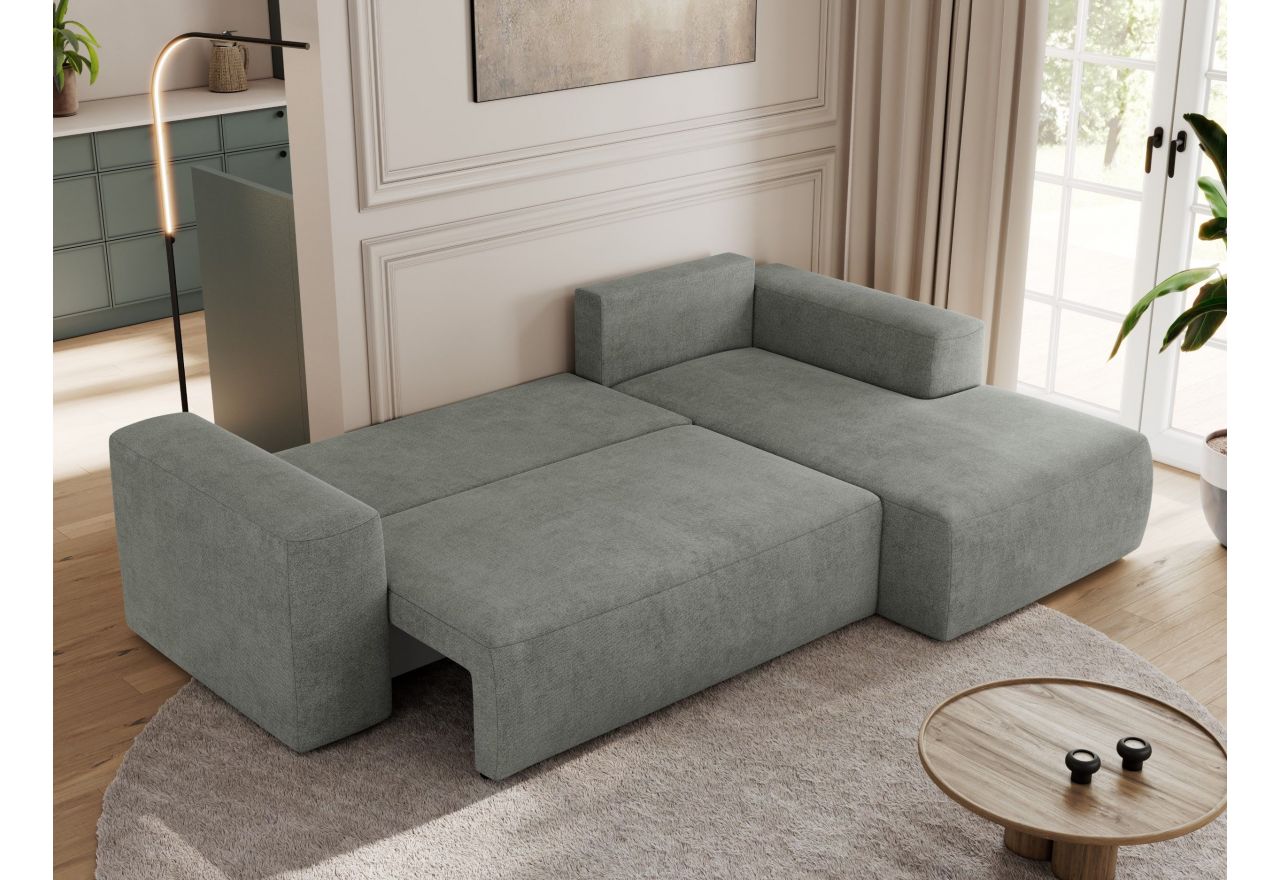 Narożnik TRENTINO L - strona prawa - szary, struktura