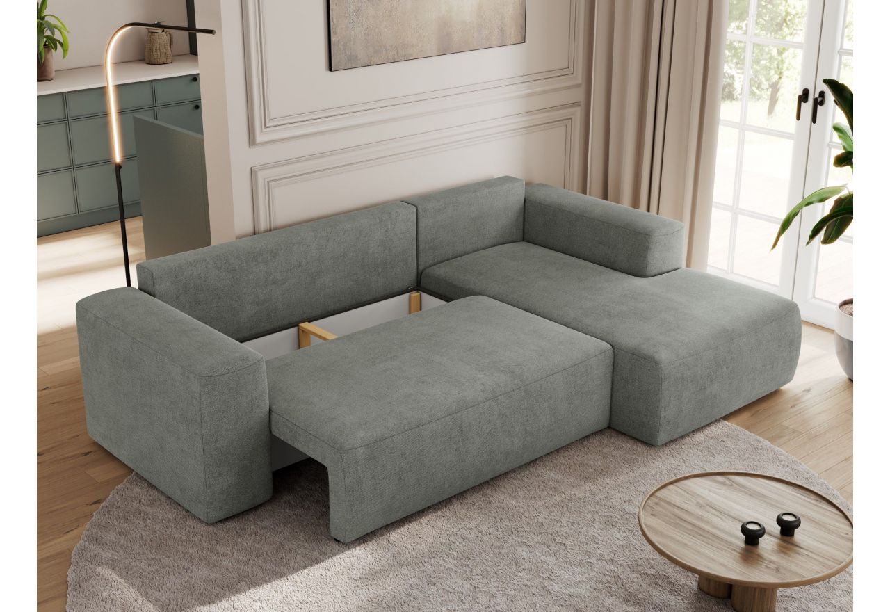 Narożnik TRENTINO L - strona prawa - szary, struktura