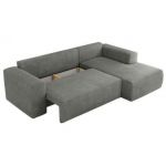 Narożnik TRENTINO L - strona prawa - szary, struktura