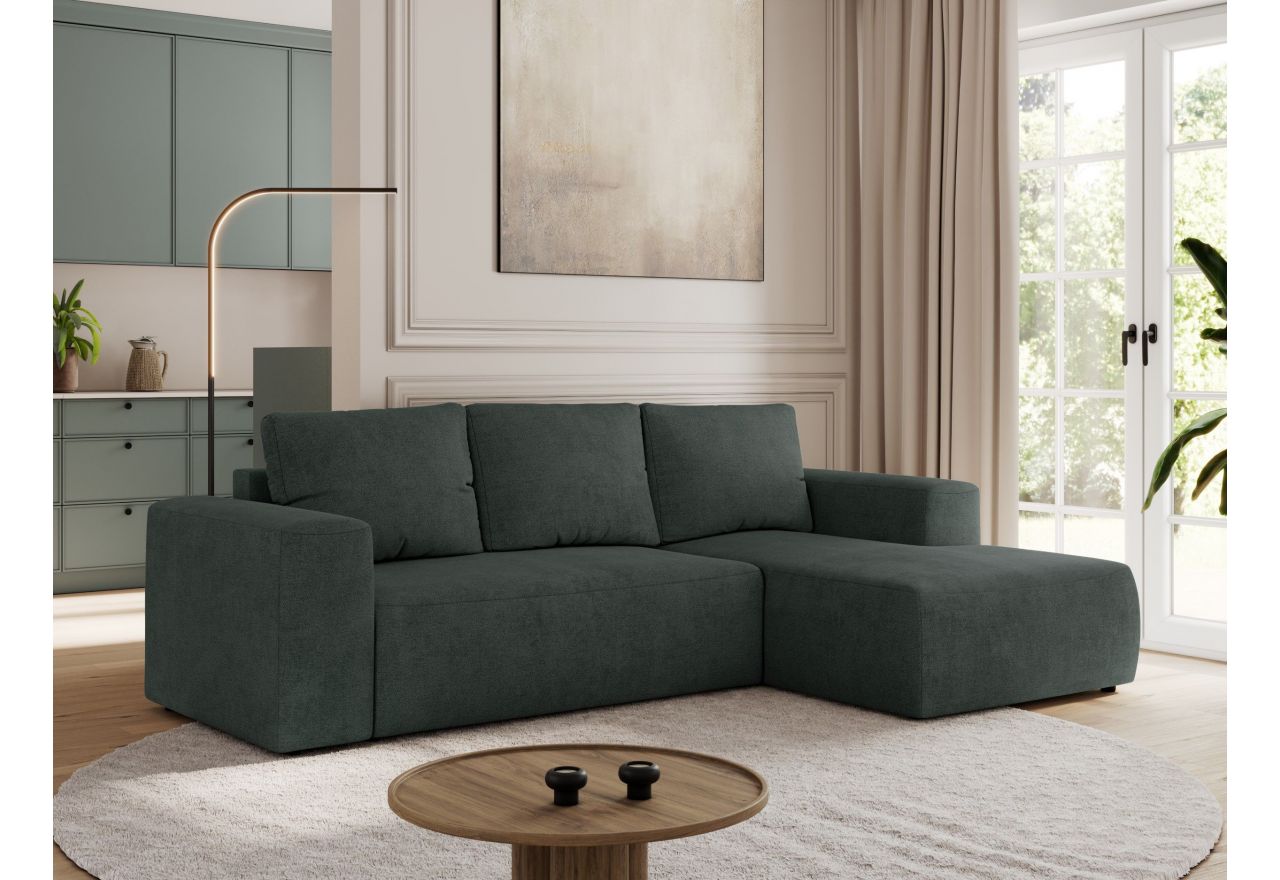 Narożnik TRENTINO L - strona prawa - ciemnoszary, struktura