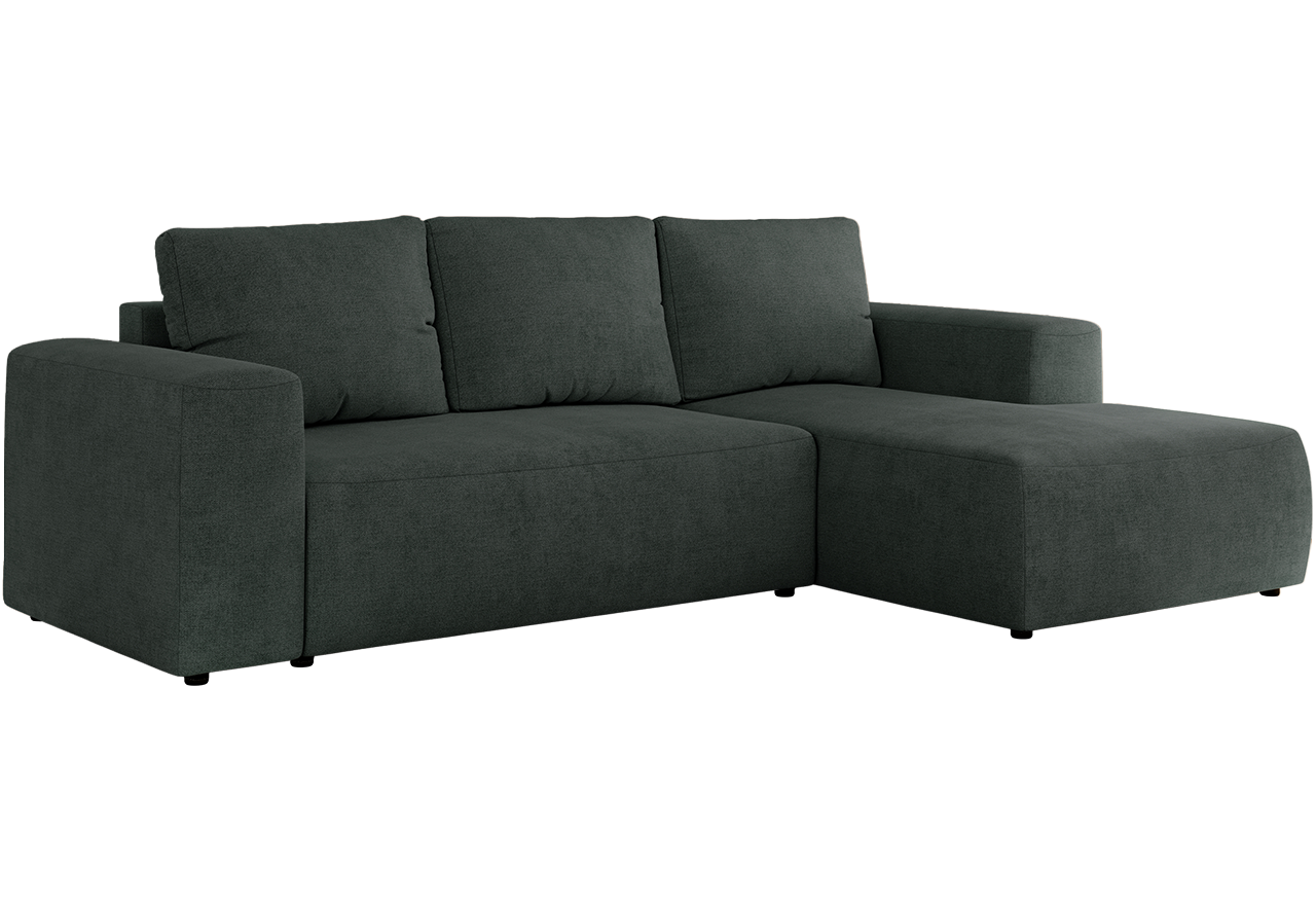 Narożnik TRENTINO L - strona prawa - ciemnoszary, struktura