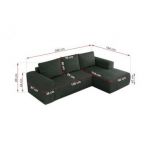 Narożnik TRENTINO L - strona prawa - ciemnoszary, struktura