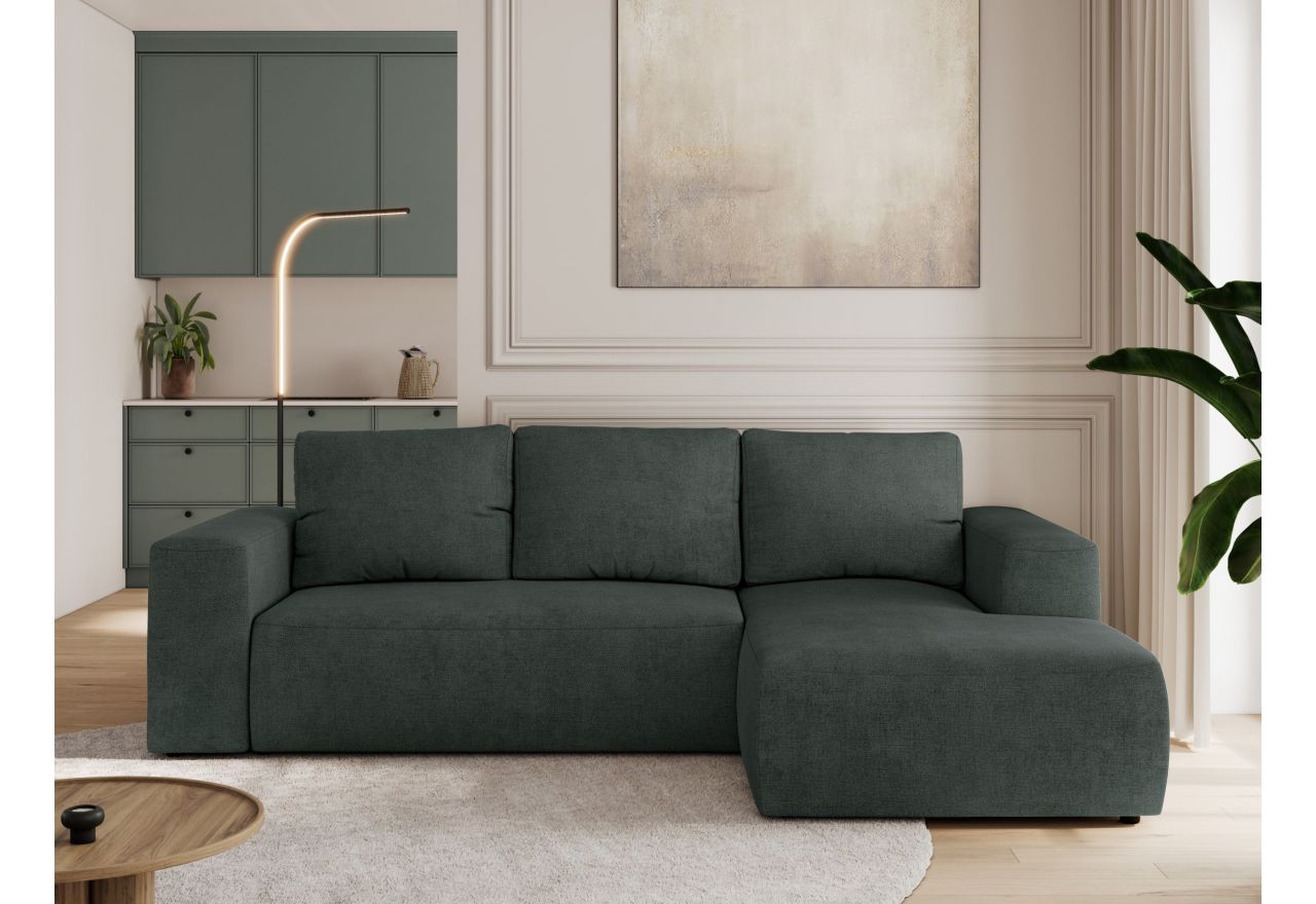 Narożnik TRENTINO L - strona prawa - ciemnoszary, struktura