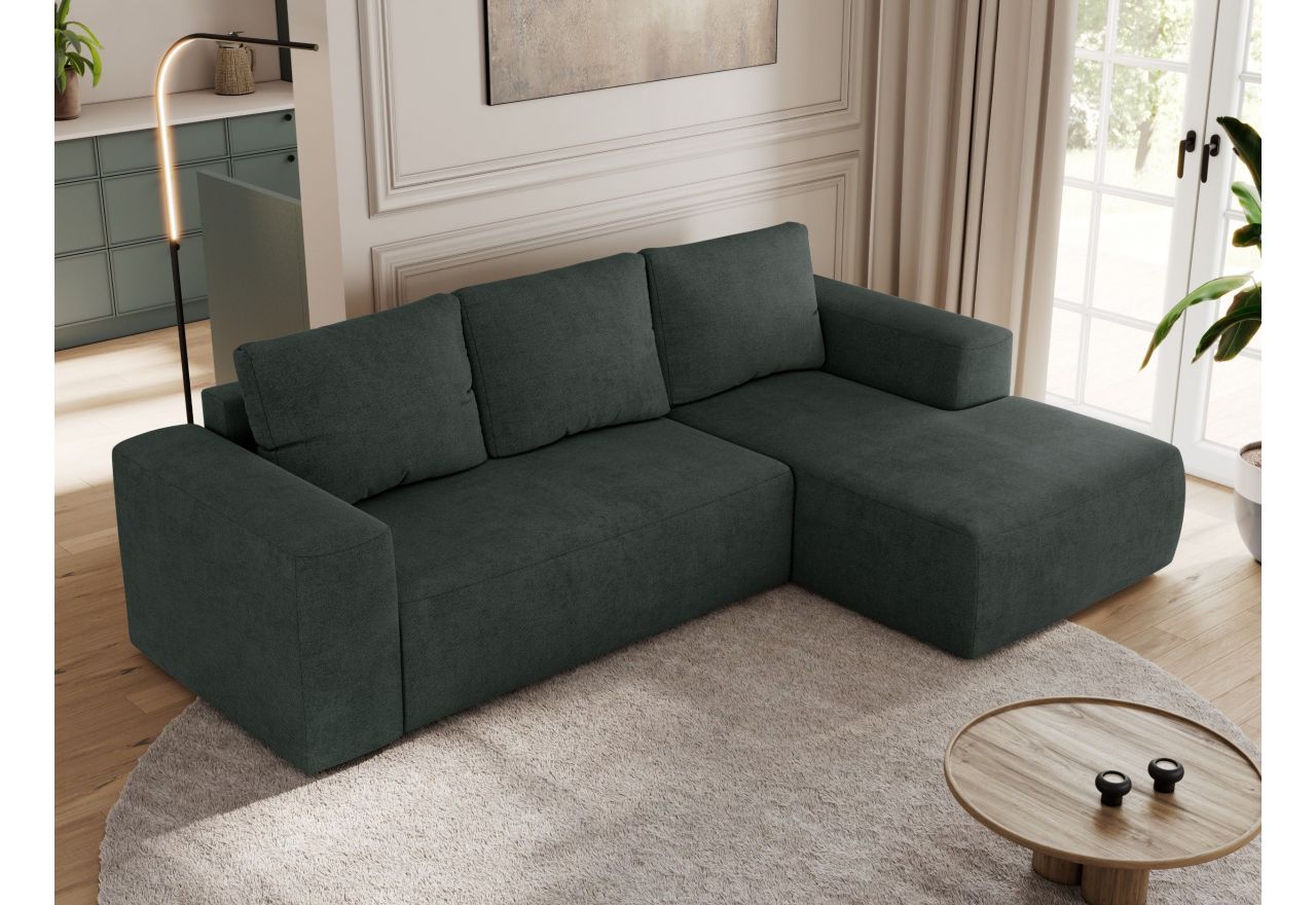 Narożnik TRENTINO L - strona prawa - ciemnoszary, struktura