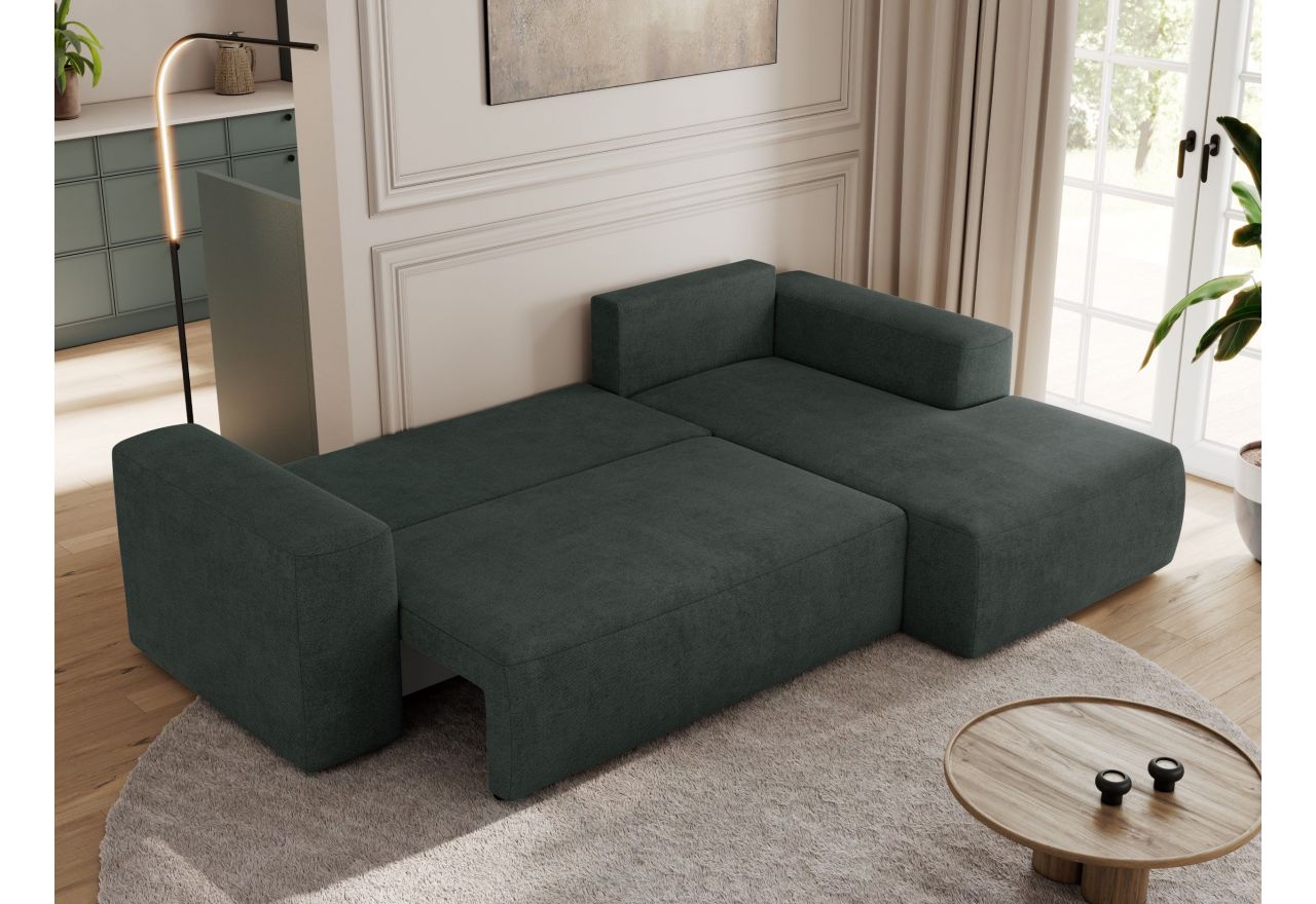 Narożnik TRENTINO L - strona prawa - ciemnoszary, struktura