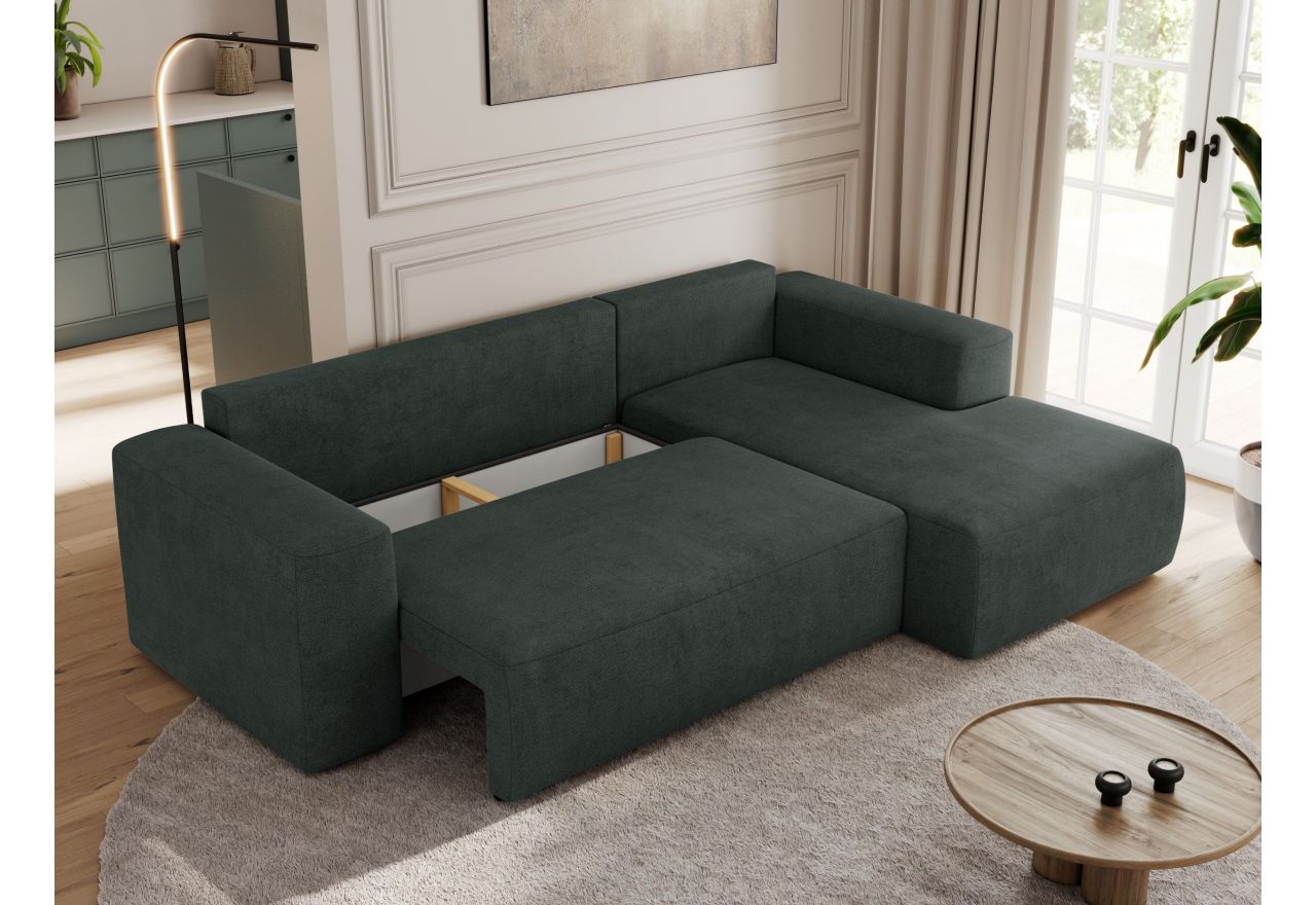 Narożnik TRENTINO L - strona prawa - ciemnoszary, struktura