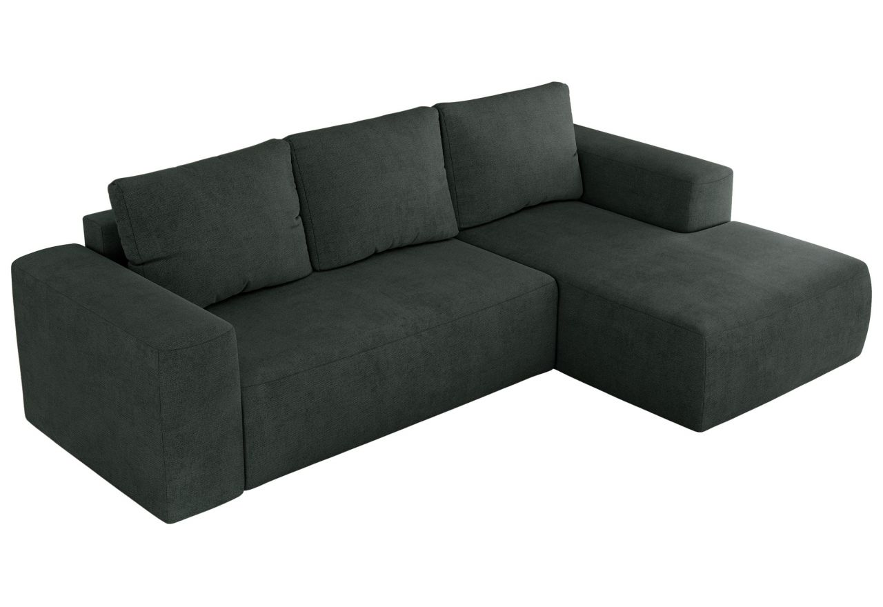 Narożnik TRENTINO L - strona prawa - ciemnoszary, struktura