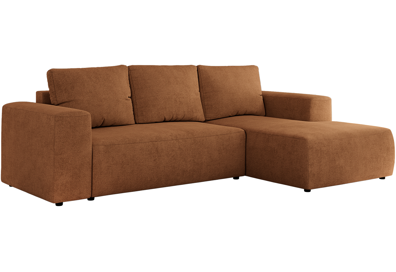 Narożnik TRENTINO L - strona prawa - pomarańczowy, struktura