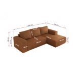 Narożnik TRENTINO L - strona prawa - pomarańczowy, struktura