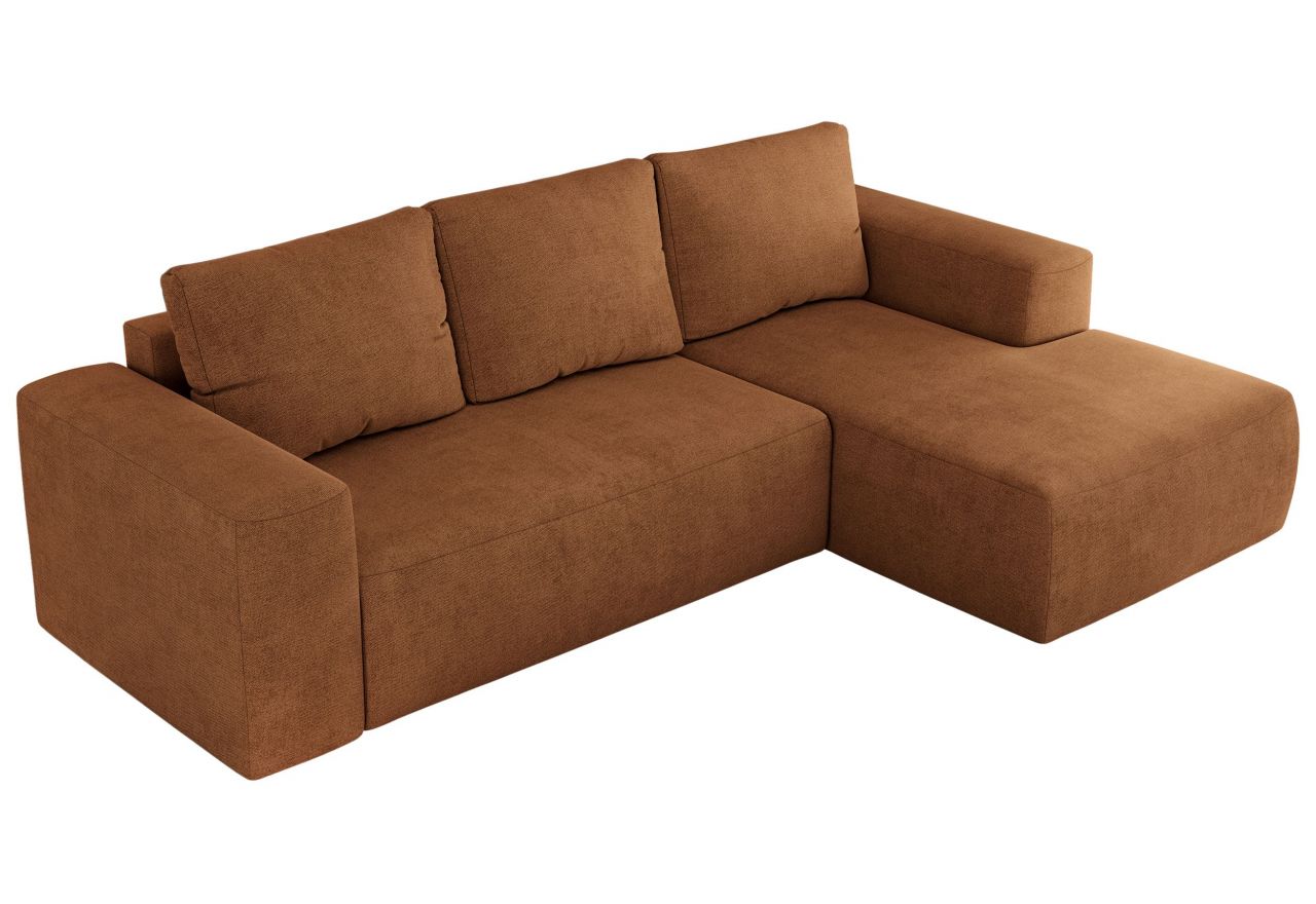 Narożnik TRENTINO L - strona prawa - pomarańczowy, struktura