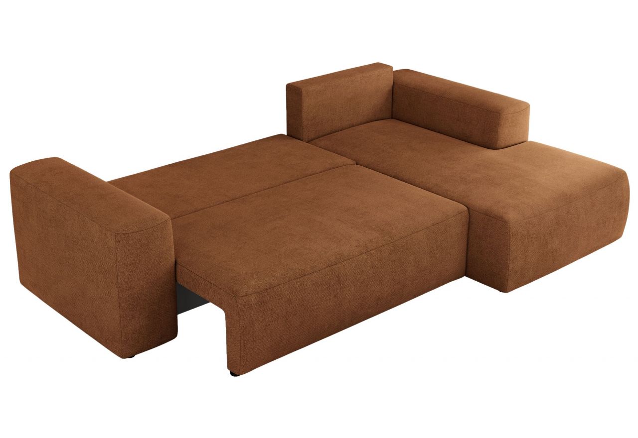 Narożnik TRENTINO L - strona prawa - pomarańczowy, struktura