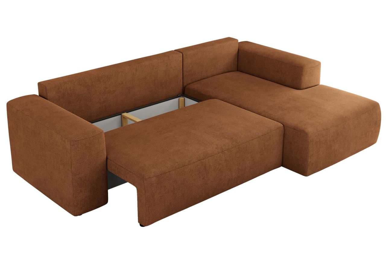 Narożnik TRENTINO L - strona prawa - pomarańczowy, struktura