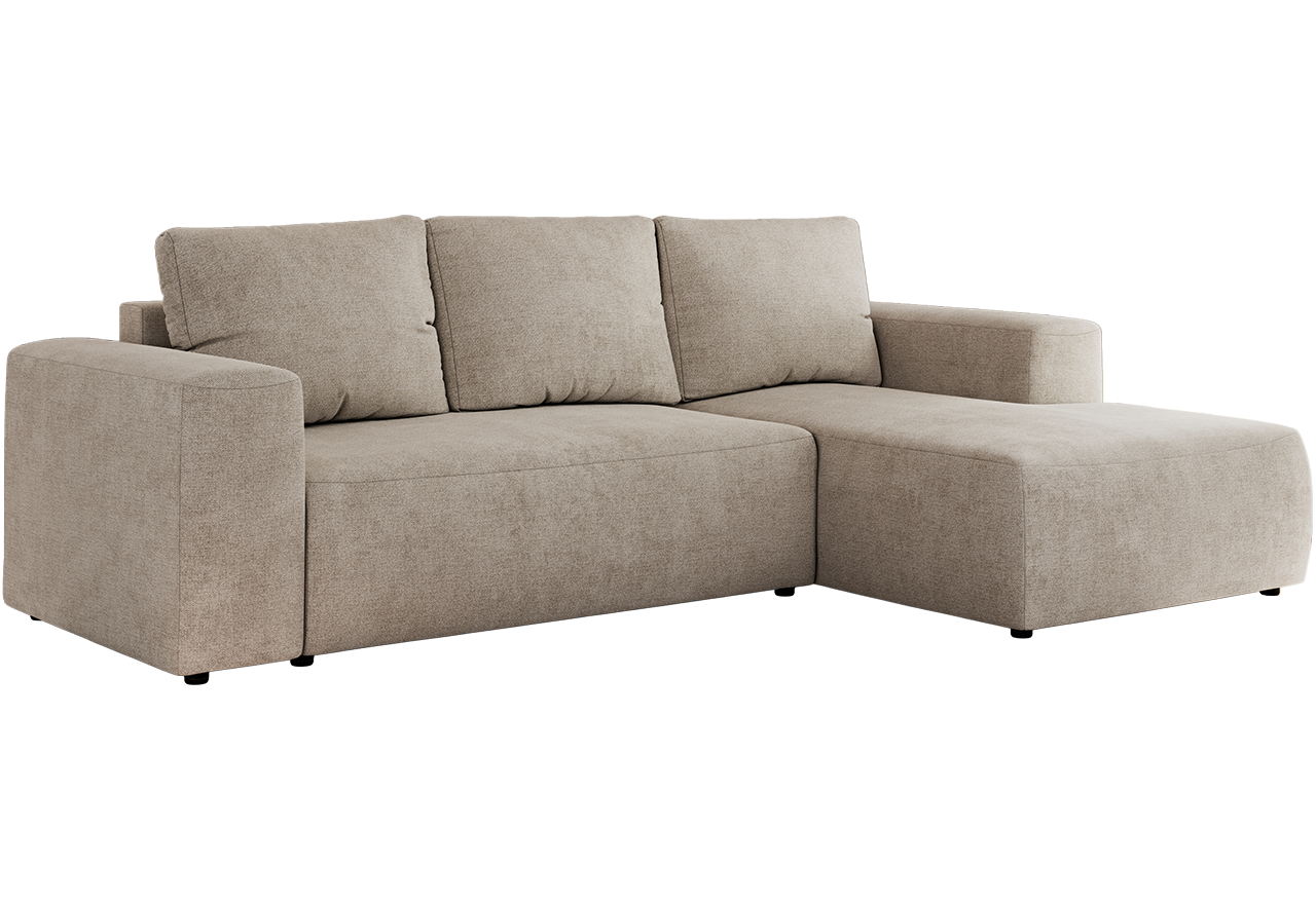 Narożnik TRENTINO L - strona prawa - beżowy, struktura