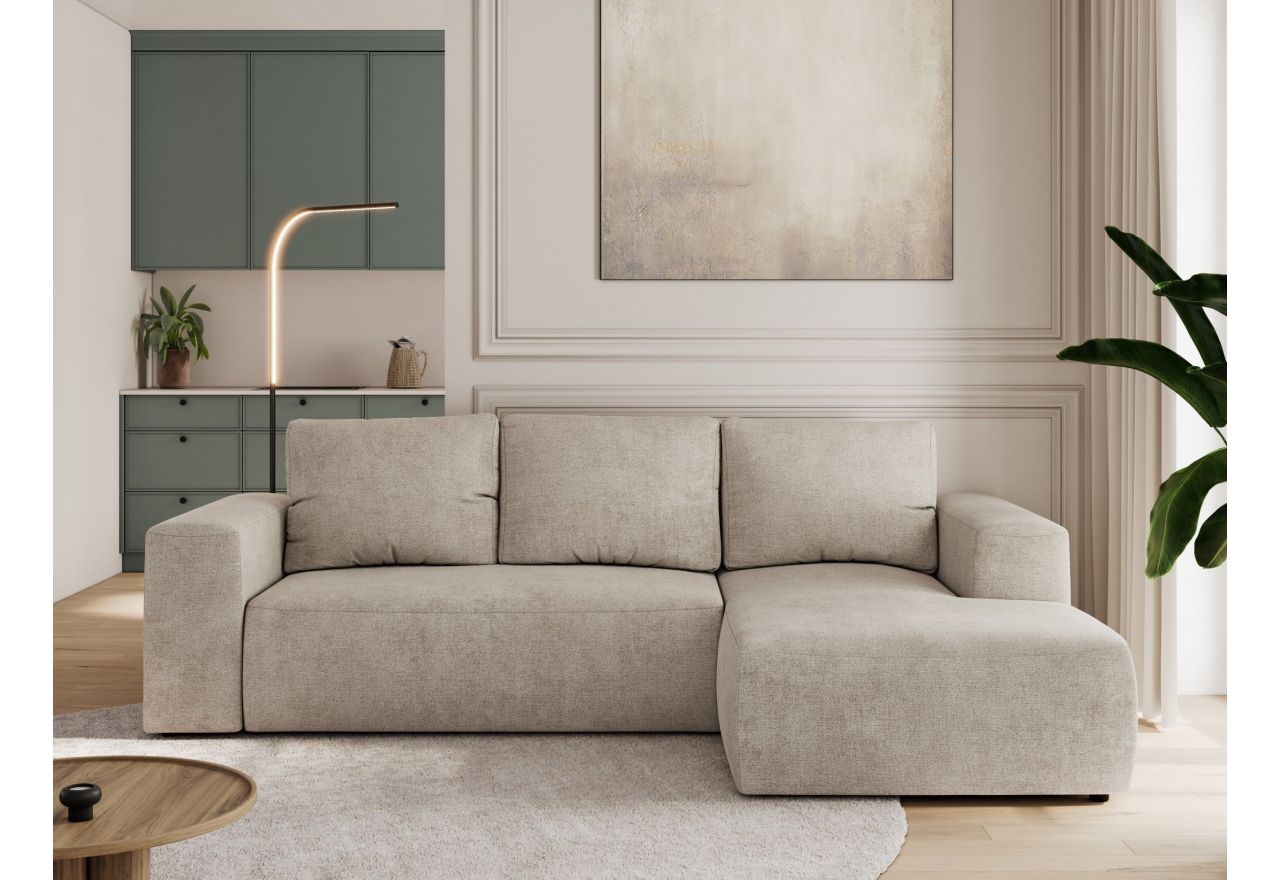 Narożnik TRENTINO L - strona prawa - beżowy, struktura