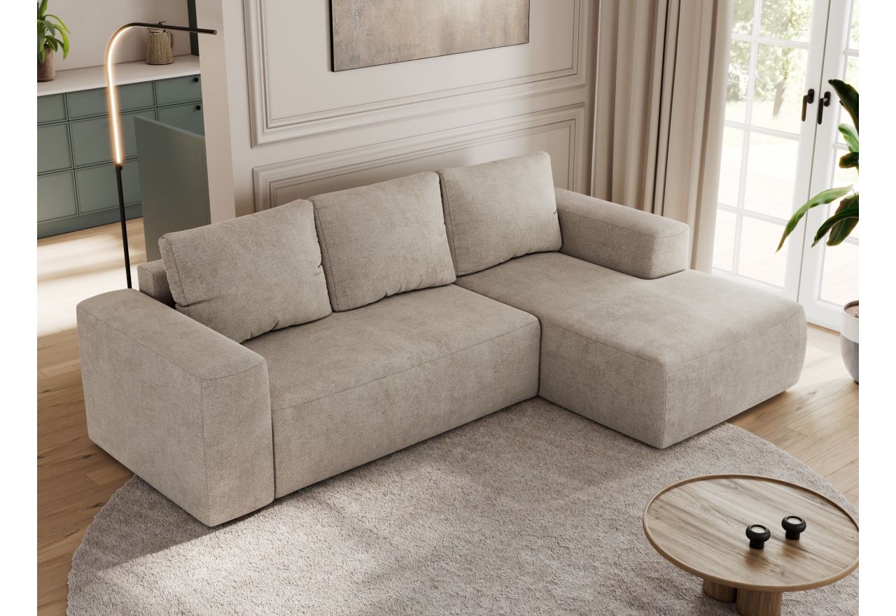 Narożnik TRENTINO L - strona prawa - beżowy, struktura