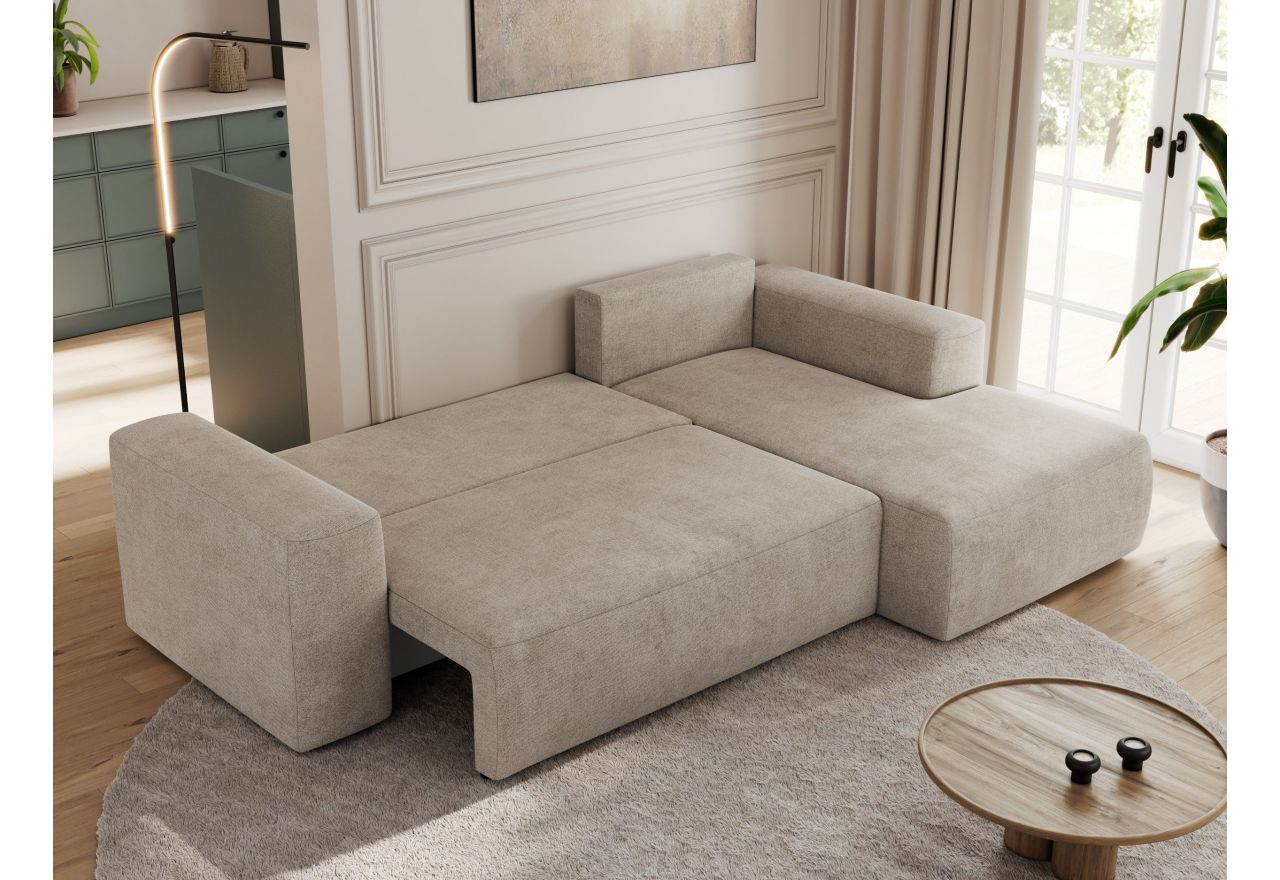 Narożnik TRENTINO L - strona prawa - beżowy, struktura