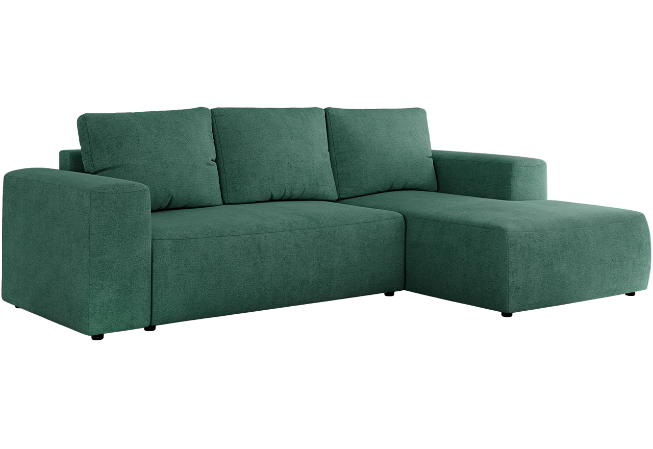 Narożnik TRENTINO L - strona prawa - ciemnozielony, struktura