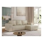 Narożnik TRENTINO L - strona prawa - beżowy, welwet