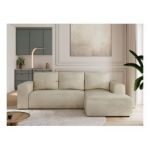 Narożnik TRENTINO L - strona prawa - beżowy, welwet