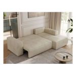 Narożnik TRENTINO L - strona prawa - beżowy, welwet