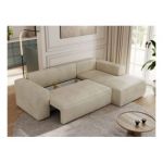 Narożnik TRENTINO L - strona prawa - beżowy, welwet